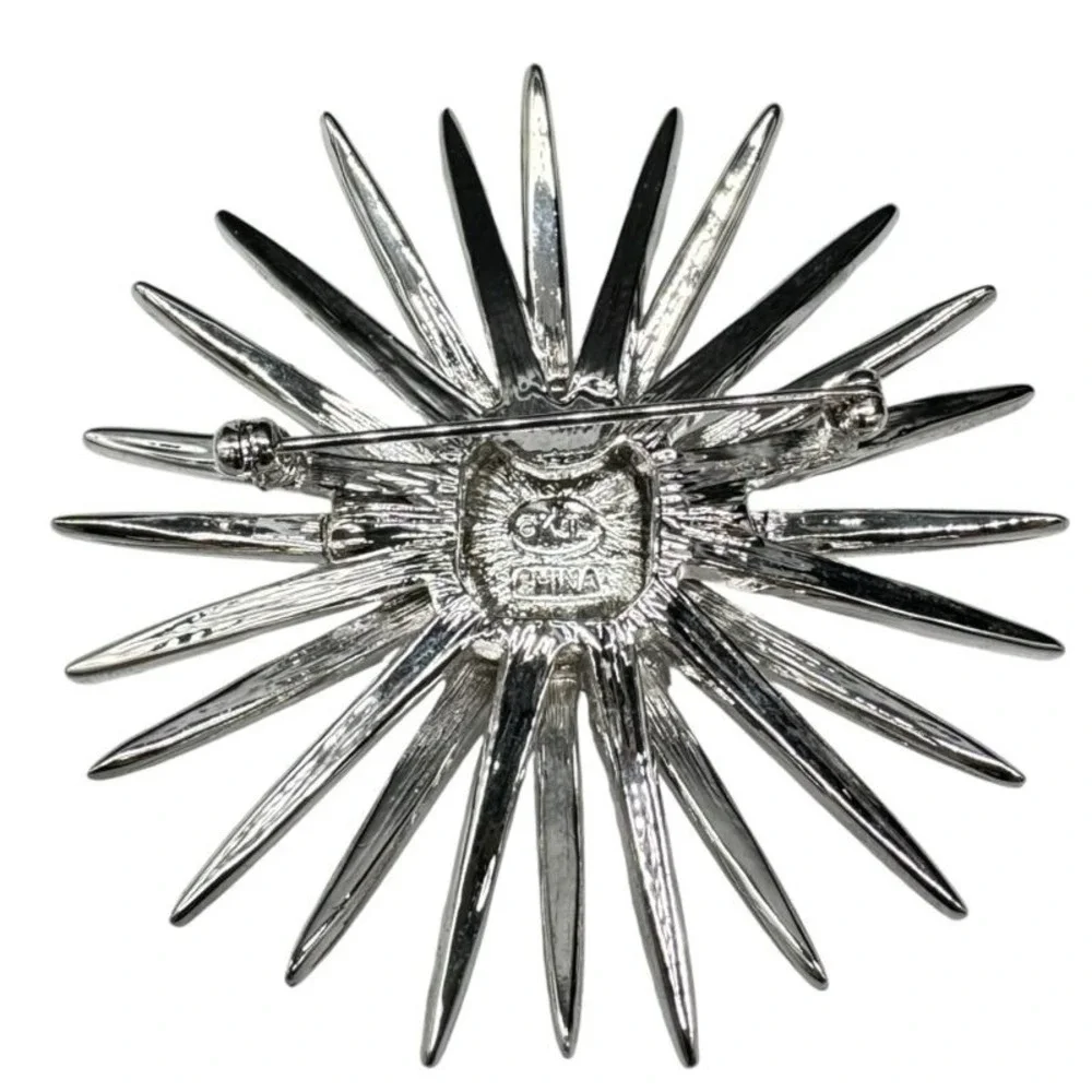 New Kenneth Jay‎ Lane KJL Signed Starburst Brooch Pin